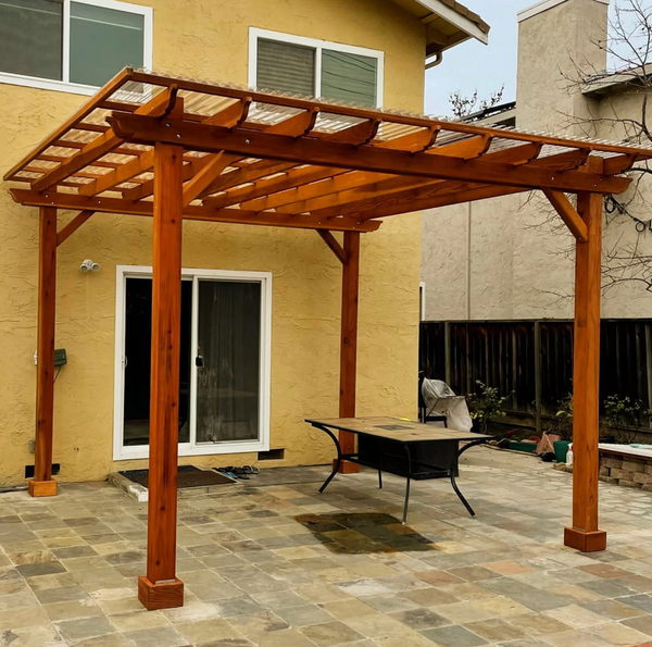 Pérgola tradicional de madera de abeto Douglas del Pacífico de 16 pies x 16 pies