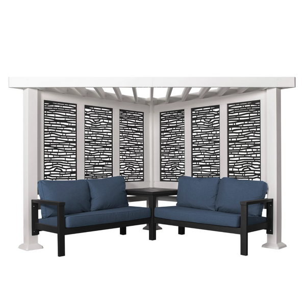 Pérgola tradicional Ridgedale de Backyard Discovery con asientos integrados para reuniones
